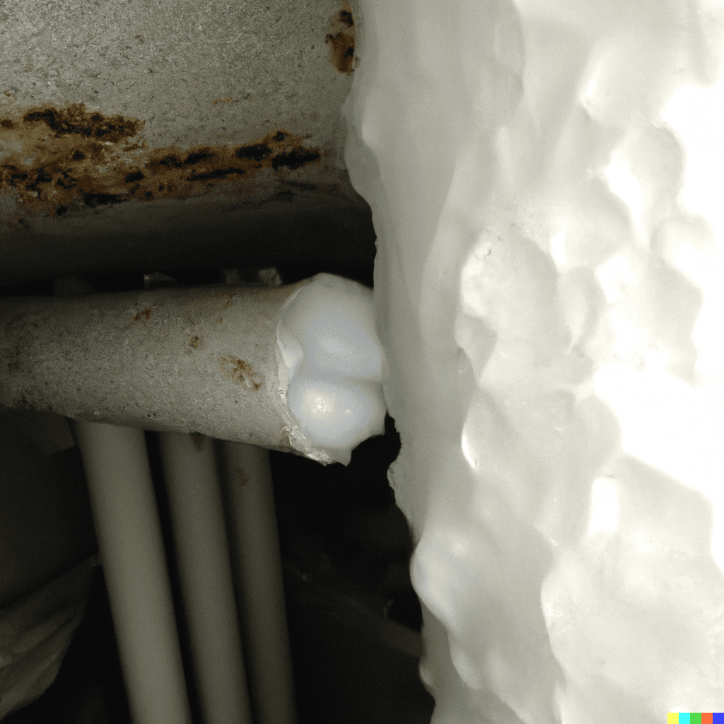 Furnace pvc pipe with ice formation.